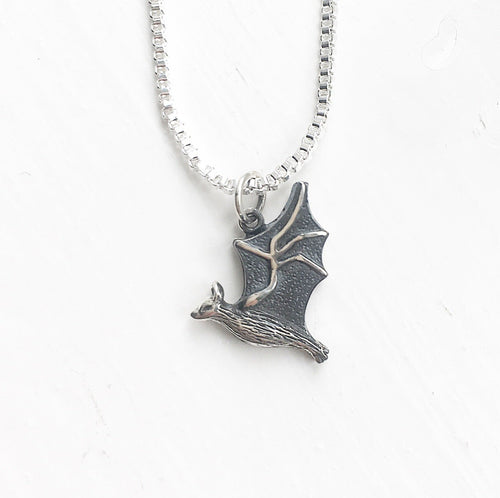 STERLING SILVER FLYING BAT NECKLACE