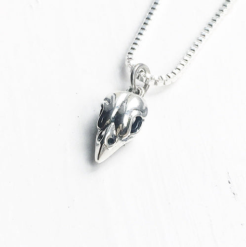 STERLING SILVER BIRD SKULL NECKLACE